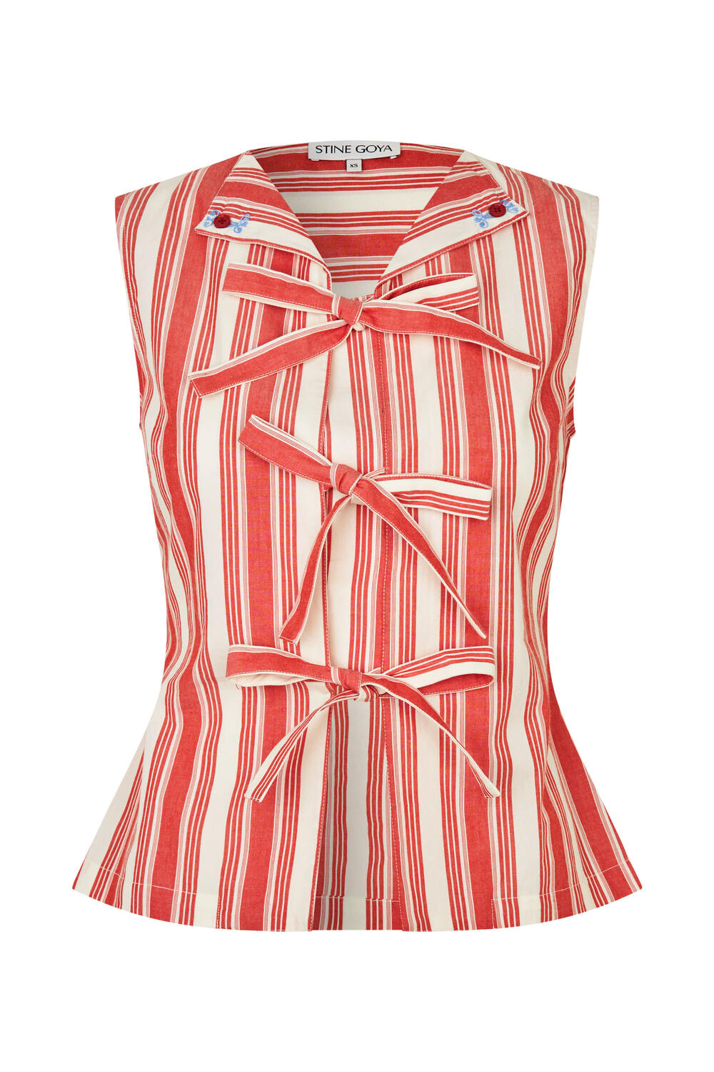 2487 Tie Front vest - Scarlet Trot